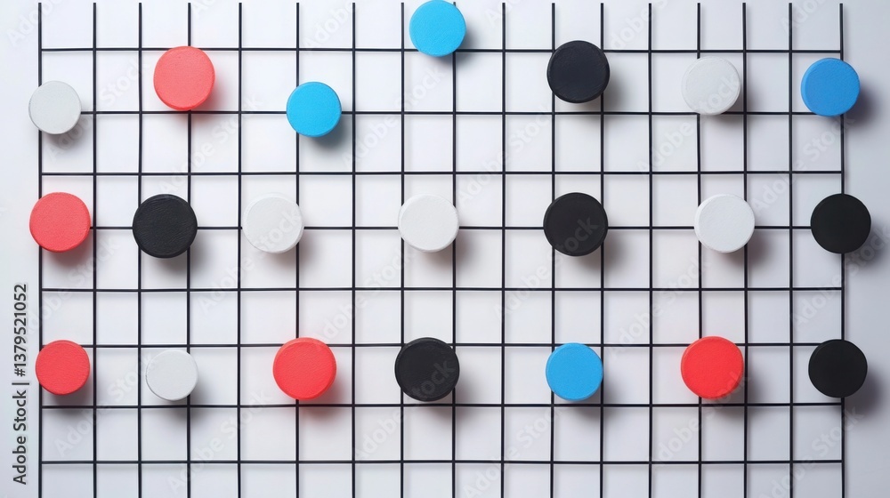 Aufkleber wall decorated with multiple circles creating an engaging and abstract visual arrangement for artist
