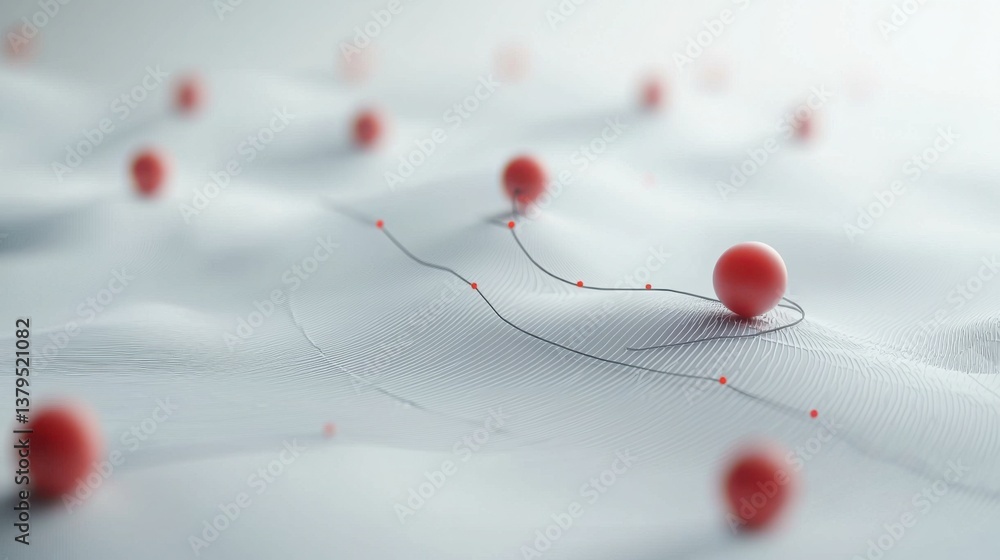 Poster bright red ball positioned on a clean white surface illustrating bold simplicity in design and visua
