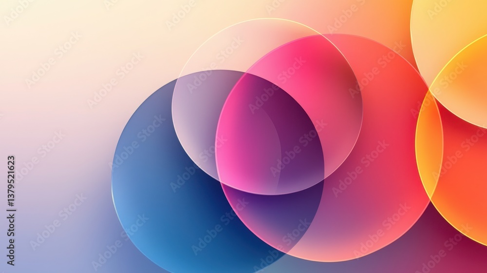 Poster trio of colorful circles with distinct hues representing vibrancy and diversity in an abstract artis
