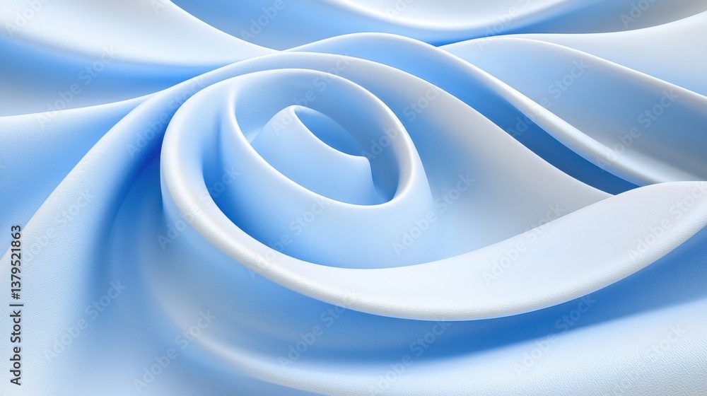 Poster abstract blue and white fabric displaying unique patterns and textures in modern textile design and 