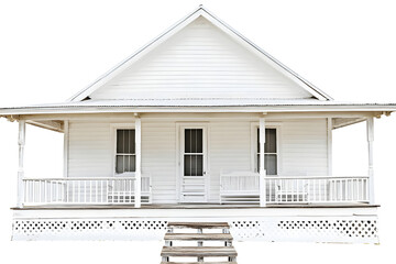 White House Porch, Wooden Steps, Rural Charm