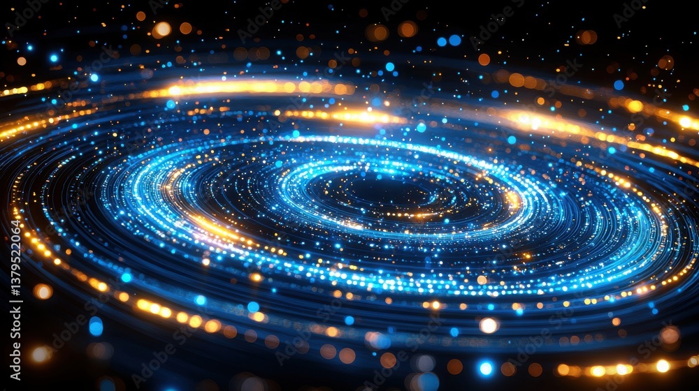 Poster mesmerizing spiral of light captured in an abstract design showcasing dynamic motion and energy