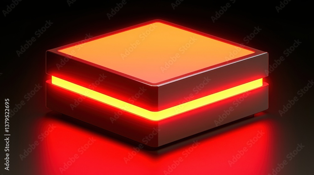 Aufkleber red led light illuminating a dark background highlighting technology and modern electronics in close
