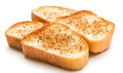 Toasted bread slices, seasoned with pepper, Generative AI