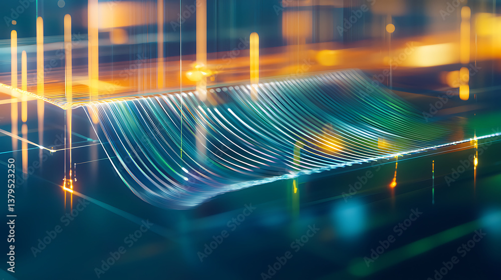 Poster innovative technology wave patterns in futuristic digital environment abstract visual content high-t