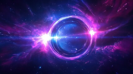 Cosmic Wormhole Portal in Nebula