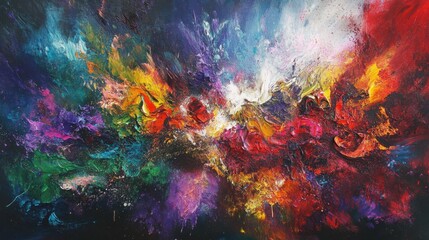 Vibrant Abstract Explosion of Colors in Dynamic Artistic Composition