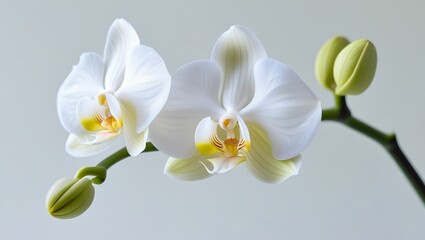 white orchid on white background