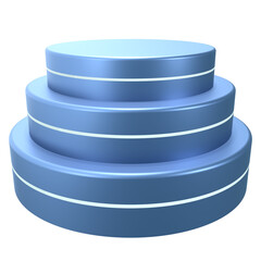 Platform blue and white with transparent background png 3d illustration rendering