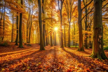 Obraz premium Autumn Forest Sunlight
