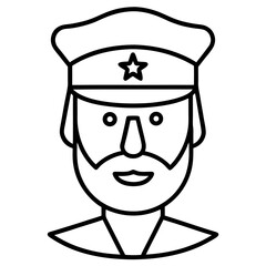 captain line art vector 