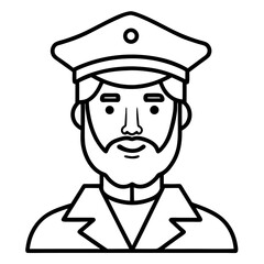captain line art vector 