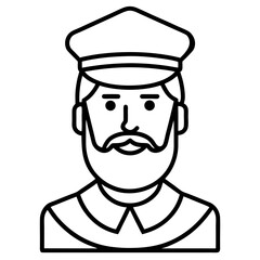 Obraz premium captain line art vector 