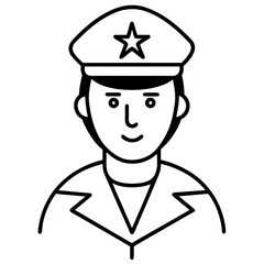 captain line art vector 