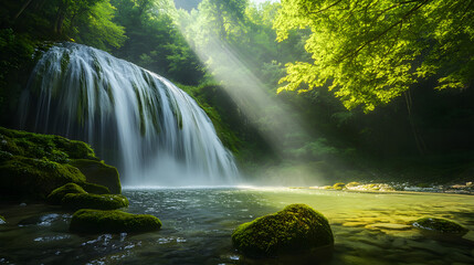 waterfall, water, nature, river, stream, forest, landscape, cascade, fall, falls, rock, green, flowing, park, creek, flow, stone, autumn, fresh, mountain, beautiful, tree, spring, waterfalls, environm