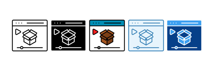 Video Marketing  Icon Set Multiple Style Collection