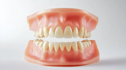 Obraz premium Dentures, or false teeth, are removable replacements for missing teeth and surrounding tissues that can look and function similarly.