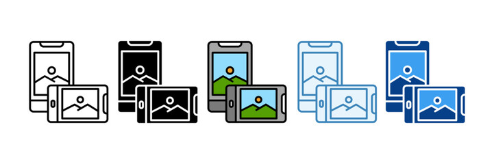 Mobile Optimization  Icon Set Multiple Style Collection