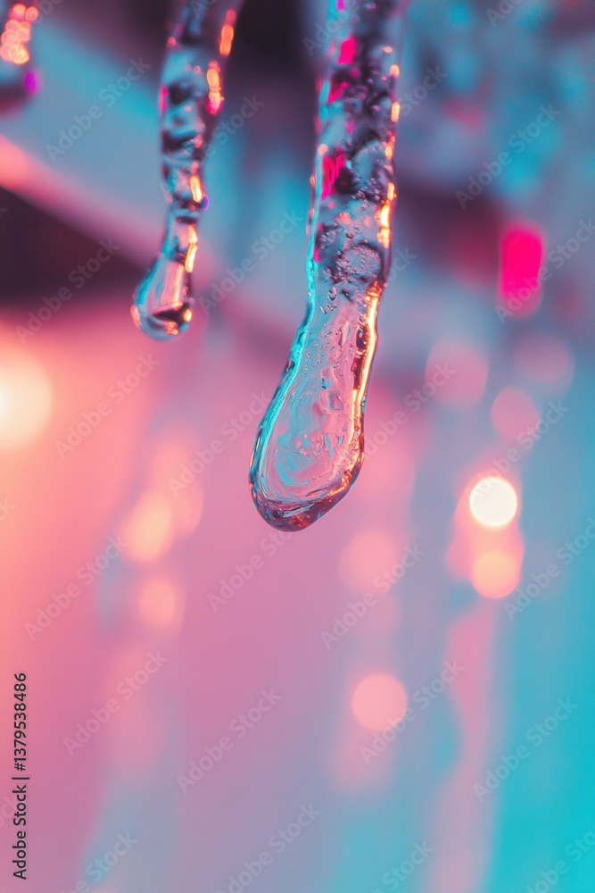 Aufkleber prismatic water droplet dynamics sensory wellness visualization for digital mindfulness and creative