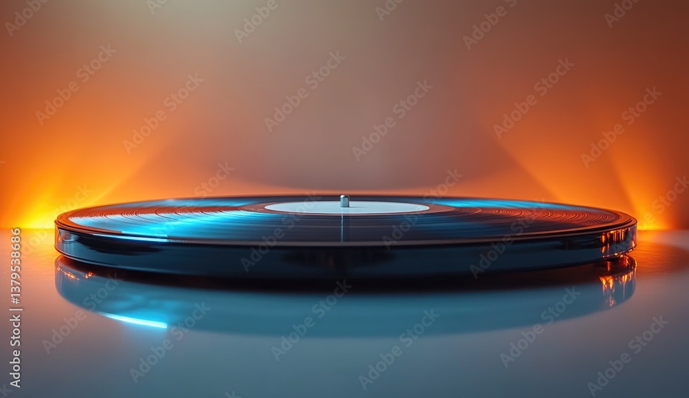 Poster abstract circular platform with gradient lighting