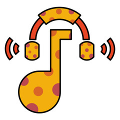 Listening filled outline icon style