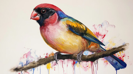 Picture of a bird sitting on a branch