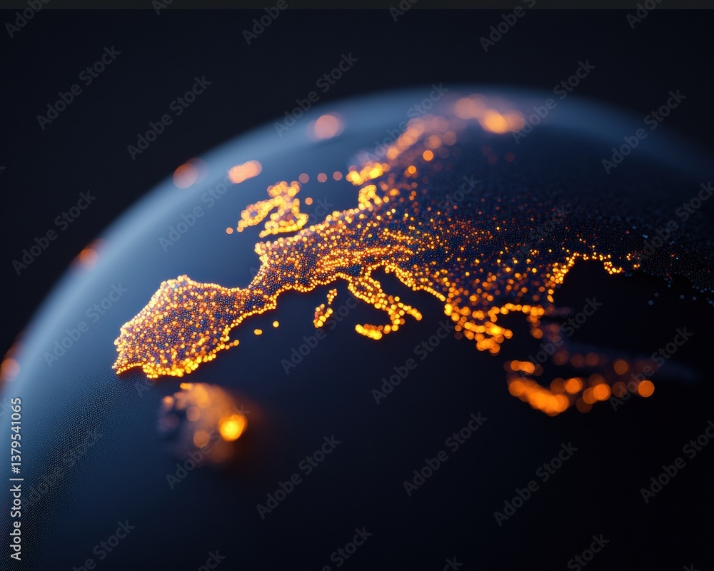 Poster Luminous Global Networks Geo-Mapped Digital Innovation Revealing Interconnected Economic Potential with Advanced AI-Driven Visualization Technology