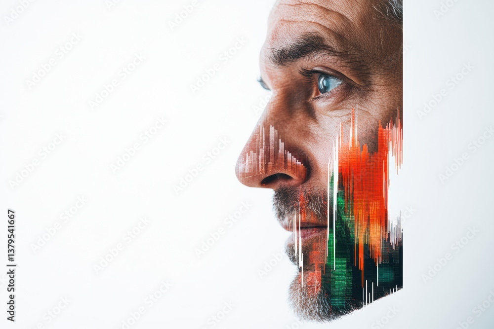 Aufkleber Generative AI and Market Insight Emotional Intelligence Meets Financial Data Visualization - Transformative Business Analytics for Strategic Decision Making