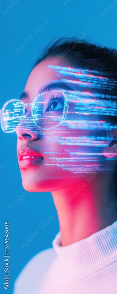 Aufkleber futuristic digital literacy revolution ar learning certification visualization with gen z innovative