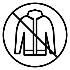 No Jacket Symbol Round Sign with a Slash - Prohibition Concept