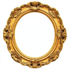 Elegant gold frame set against a white background perfect for showcasing artwork or photography with style