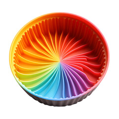 Rainbow Silicone Cupcake Tray Isolated on Transparent Background