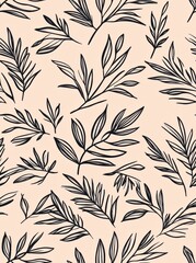Fototapeta premium A unique pattern of black leaves creating a striking contrast against a light background for bold artistic expression