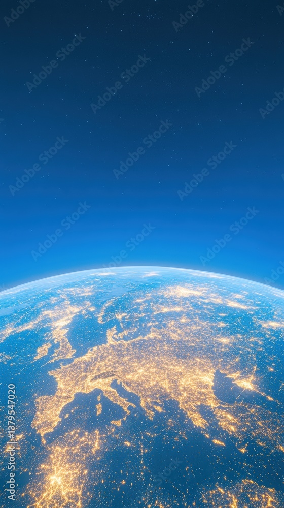 Aufkleber Hyperconnected Globe Illuminating Global Economic Networks with Geospatial AI Visualization - Next-Gen Business Intelligence for Sustainable Digital Transformation