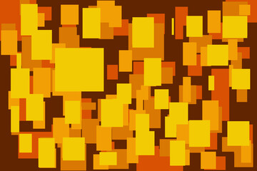 Abstract geometric background features a modern pixelated square pattern, ideal for digital design, web templates, and technology themed visuals. The deep yellow color scheme enhances a futuristic.