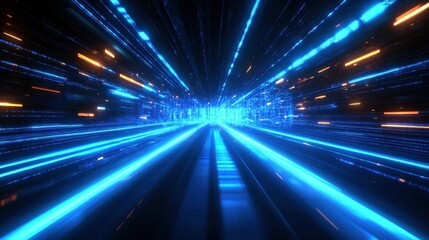 Obraz premium Futuristic Digital Tunnel Pathway