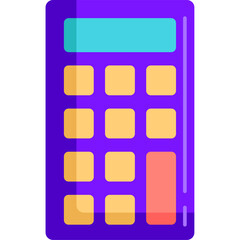 Calculator Education elements - flat icon