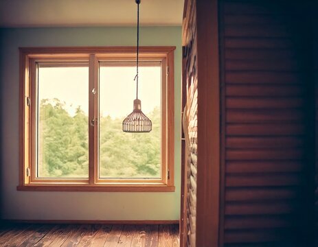 美しいペンダントライト、おしゃれな照明のあるシンプルモダンの部屋