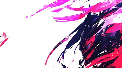 Dynamic and colorful digital art featuring abstract brushstrokes and shapes