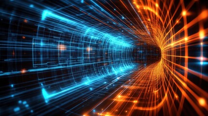 Digital Tunnel of Futuristic Technology
