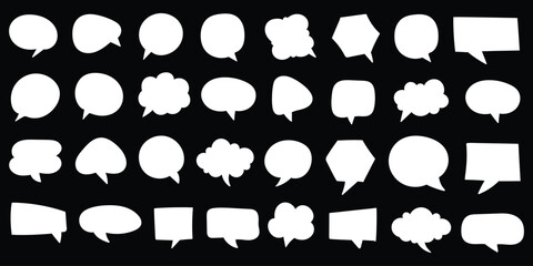 Speech bubble set. Collection of empty speech bubbles. Comic speech bubble. Retro empty comic bubble. Vector illustration
