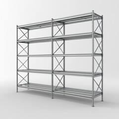 Sturdy and practical metal shelving rack perfect for organizing and displaying various items in a modern setting