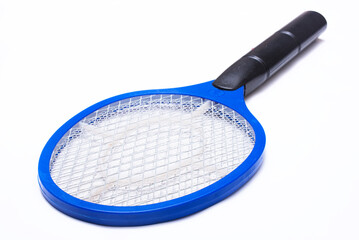 Electric mosquito swatter on white background   