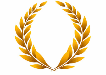 A vibrant golden laurel wreath symbolizing victory and achievement, perfect for awards, success, and celebrations.