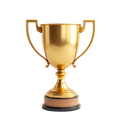Golden trophy on white isolate background