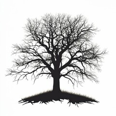 Fototapeta premium Majestic tree with no leaves standing tall against a clear blue sky evoking a sense of strength and resilience