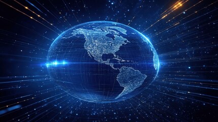 Obraz premium Global Network Connectivity Visualization