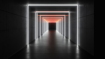Futuristic Neon Corridor Pathway