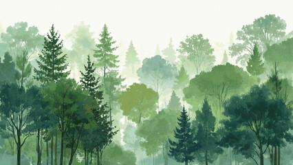 Tranquil grove flow forest isolated watercolor vector illustration svg © Arun168