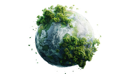 Eco-Friendly Planet: A vibrant Earth, interwoven with lush greenery, symbolizes the harmony between nature and our planet, showcasing environmental consciousness.